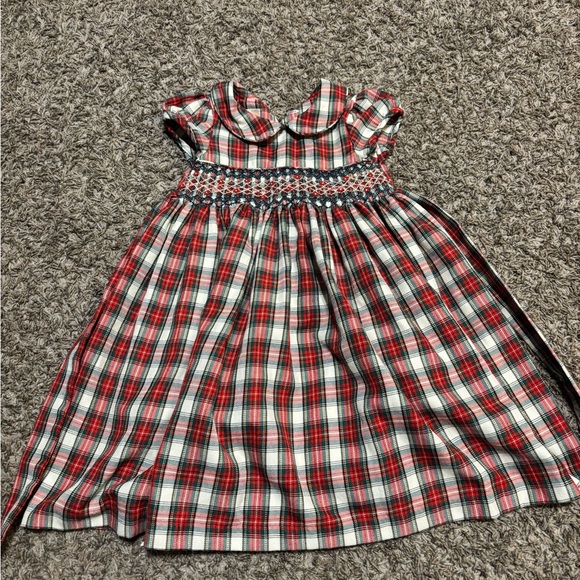 EUC Tartan Plaid Girls Laura Ashley Smocked Size Christmas/Holiday Dress - Picture 1 of 3